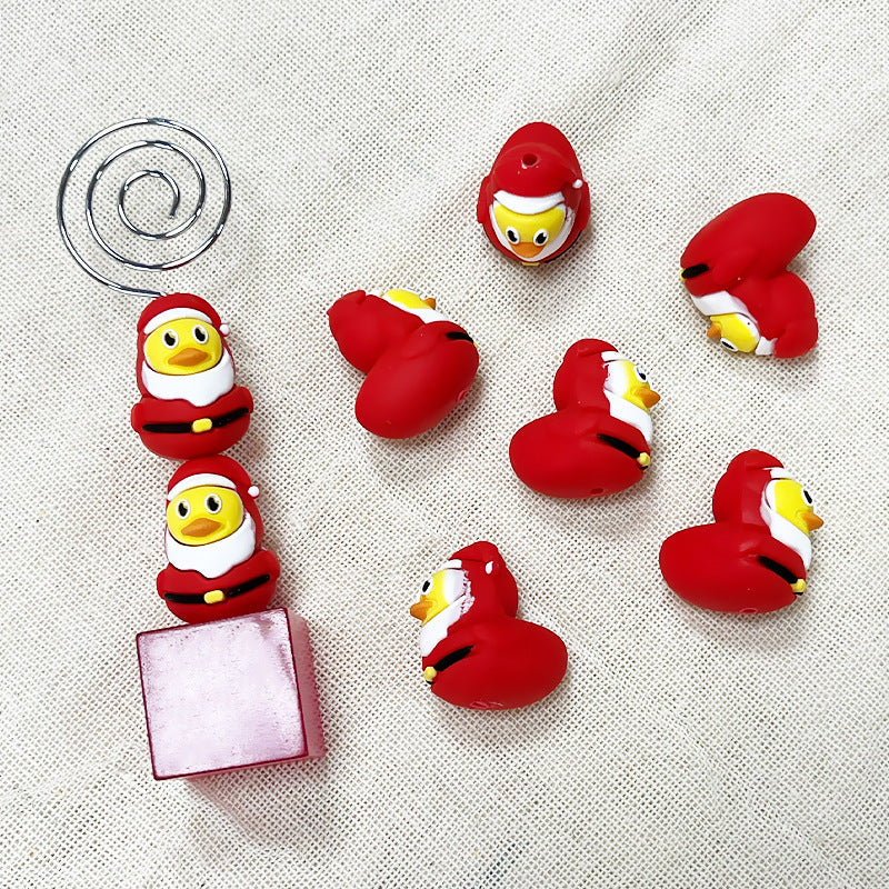 Wholesale  10pcs/pack  Silicone 3D duck beads DIY jewelry beads